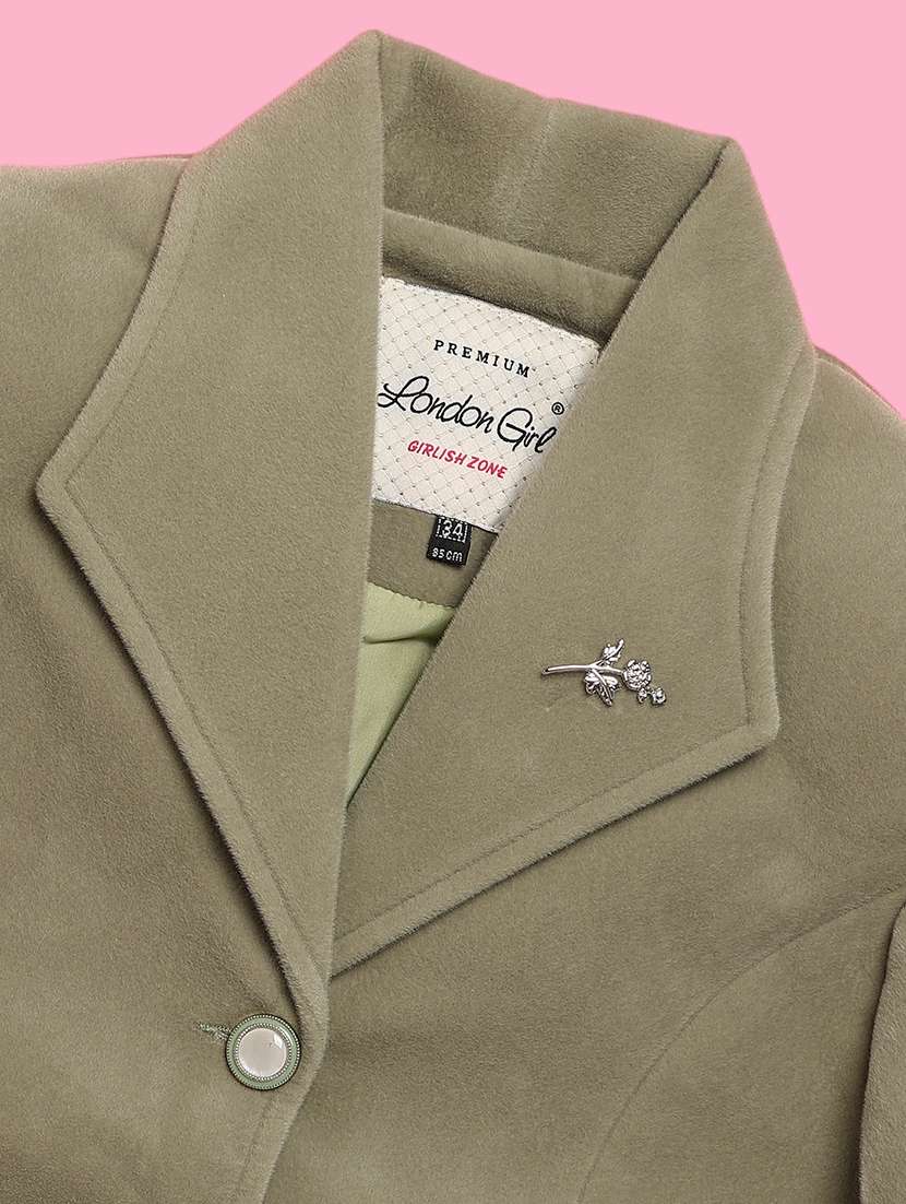 Women Solid Long Sleeve Blazer - 22042598 -  Standard Image - 1