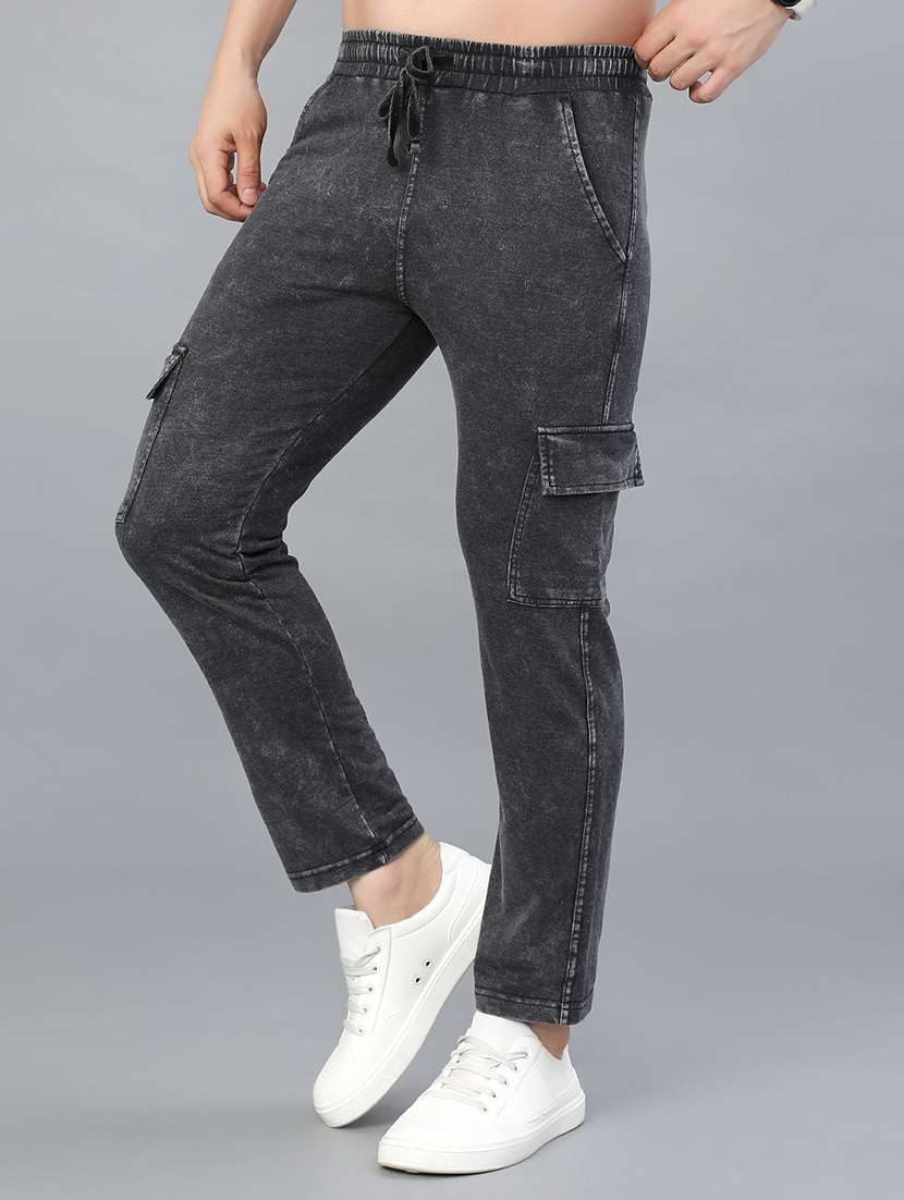 men solid mid rise regular fit cargo - 22042609 -  Standard Image - 1