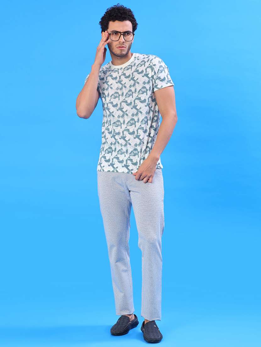 men solid mid rise flat front casual trouser - 22042619 -  Standard Image - 4