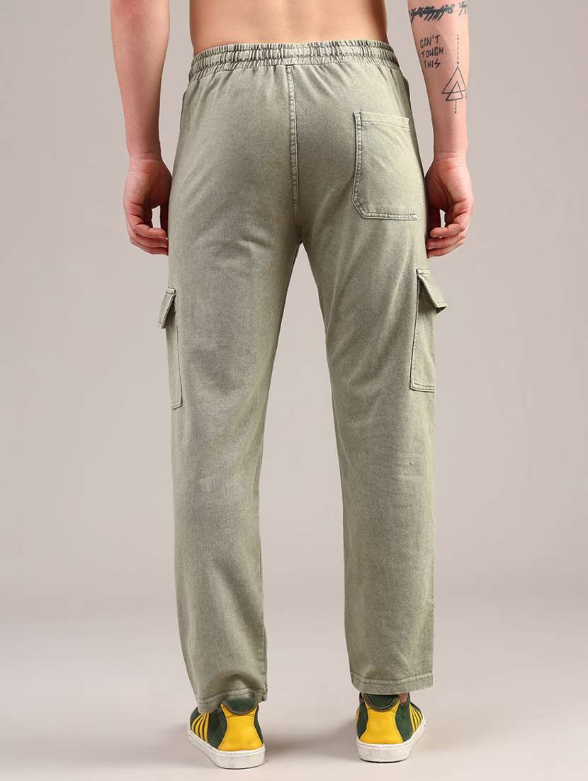 men solid mid rise cargos - 22042664 -  Standard Image - 4