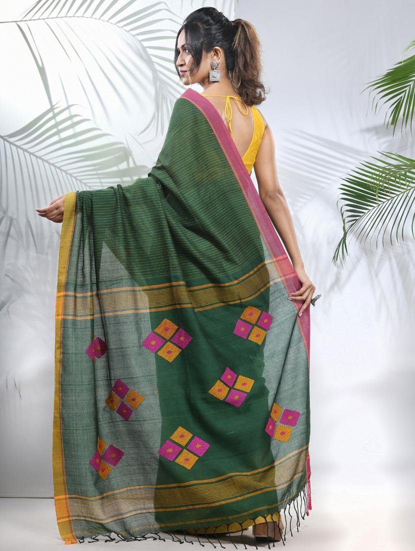 women self design handloom saree with blouse - 22042694 - Standard Image - 1