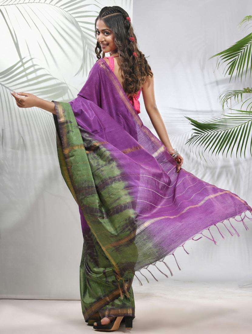 women shibori printed saree with blouse - 22042703 -  Standard Image - 1