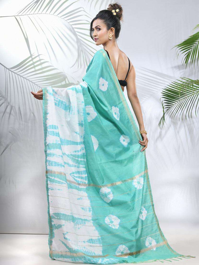 women shibori printed saree with blouse - 22042708 -  Standard Image - 1
