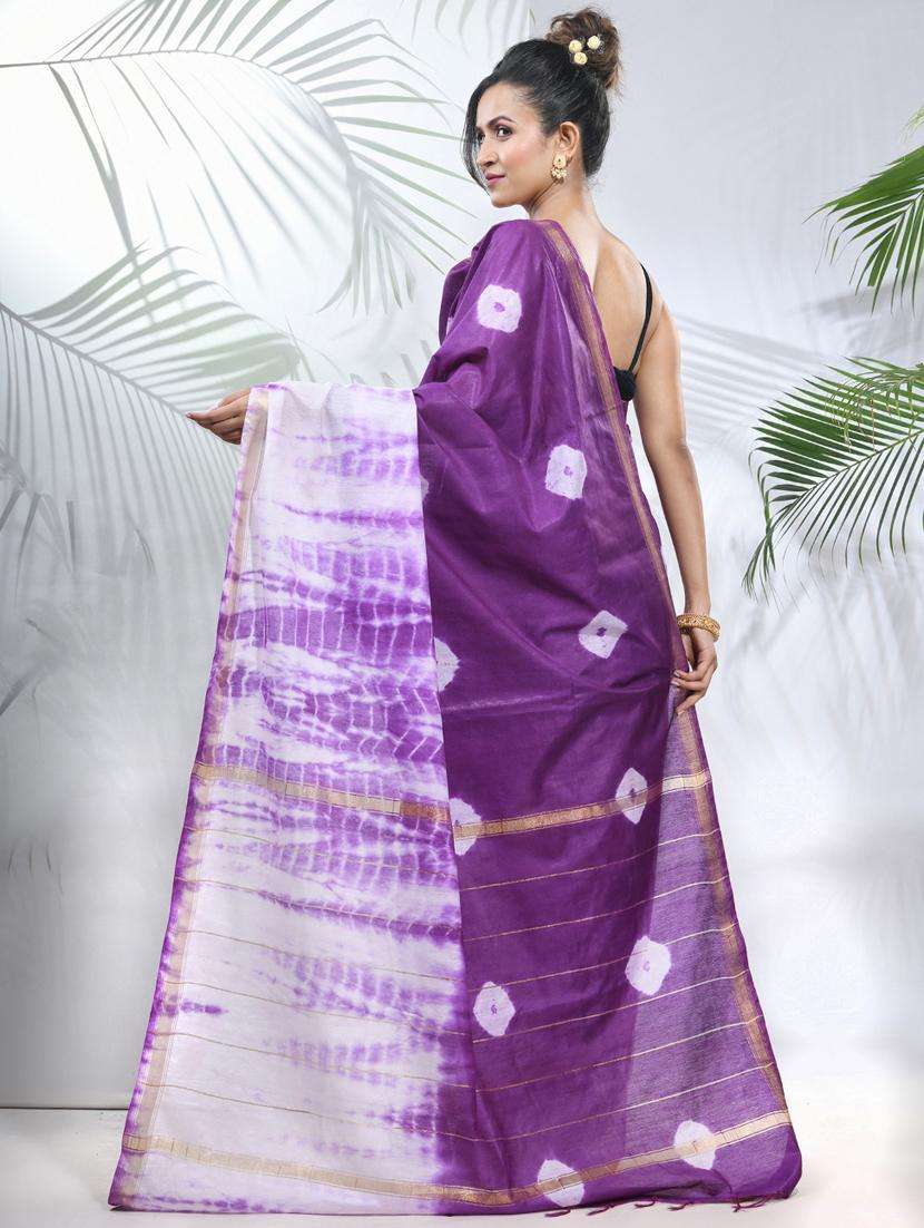 women shibori printed saree with blouse - 22042712 -  Standard Image - 1