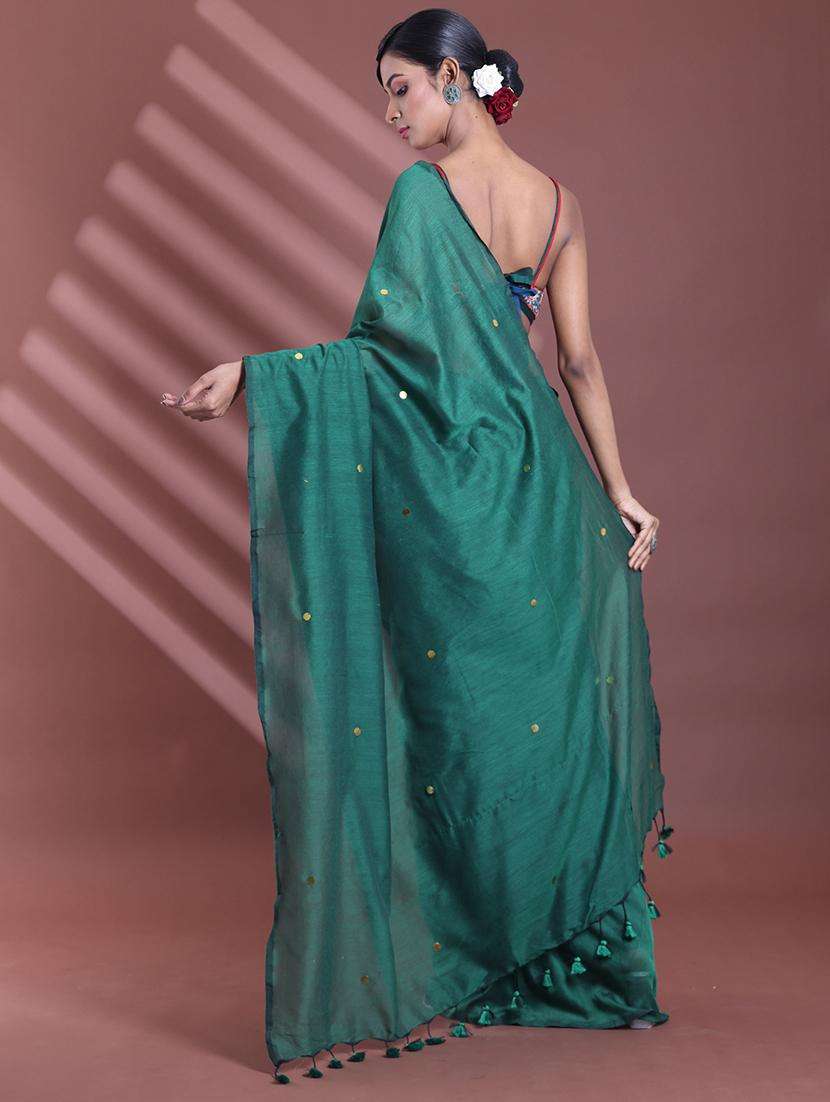 women solid with work embellished saree with blouse - 22042800 -  Standard Image - 1