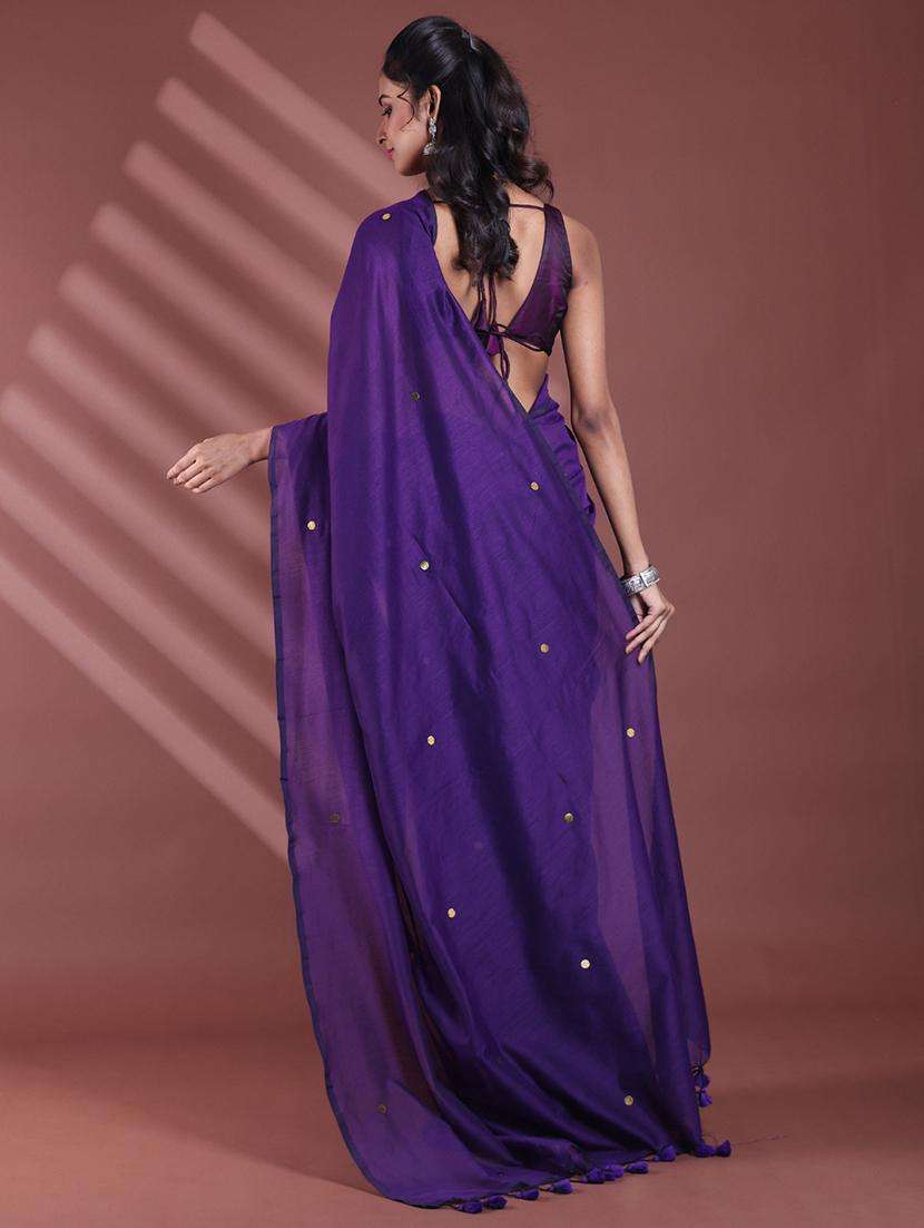 women solid with work embellished saree with blouse - 22042803 -  Standard Image - 1