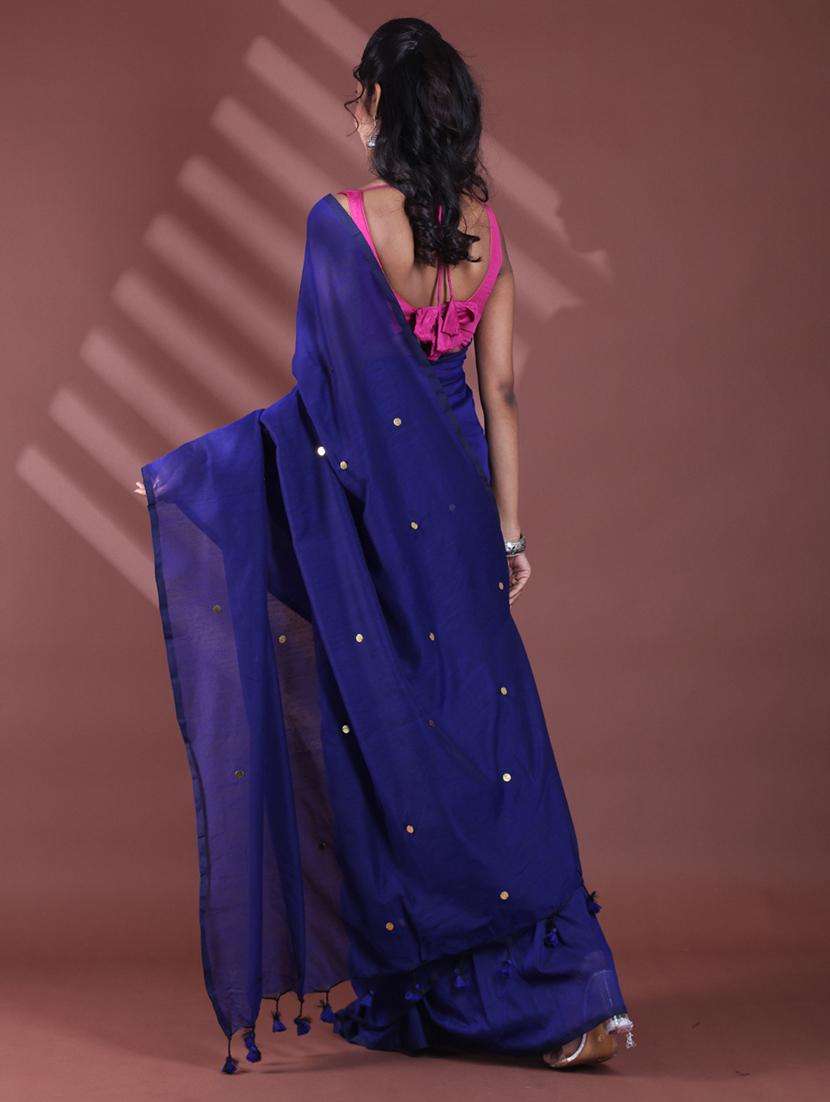 women solid with work embellished saree with blouse - 22042804 -  Standard Image - 1