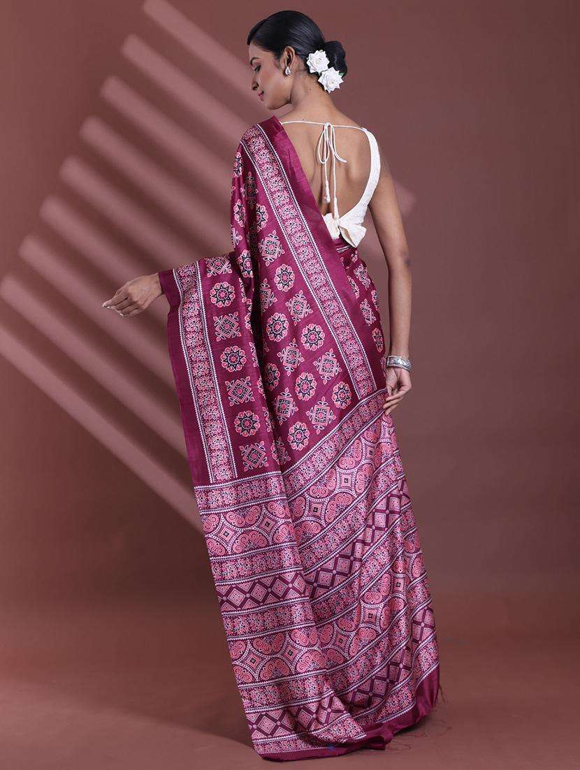 women printed casual wear saree with blouse - 22042816 -  Standard Image - 1