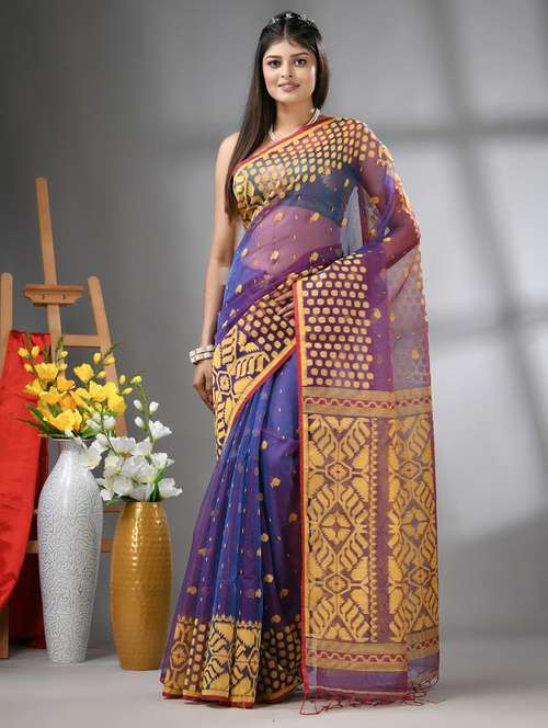 women self design handloom saree with blouse - 22042844 -  Standard Image - 0