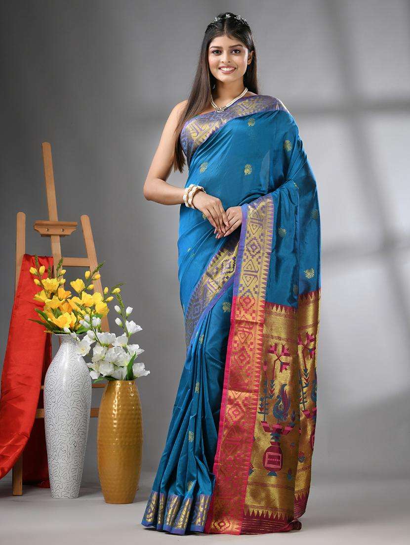 women self design paithani saree with blouse