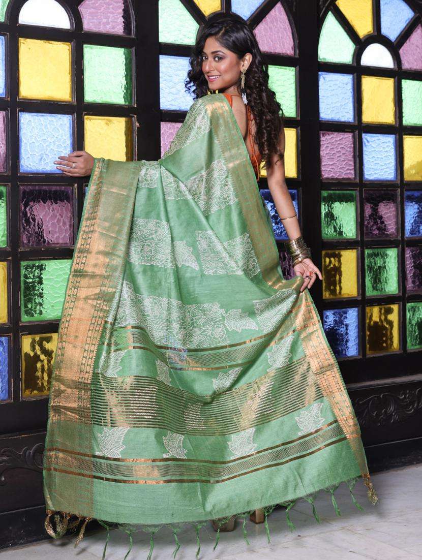 women printed bordered saree with blouse - 22042873 -  Standard Image - 1