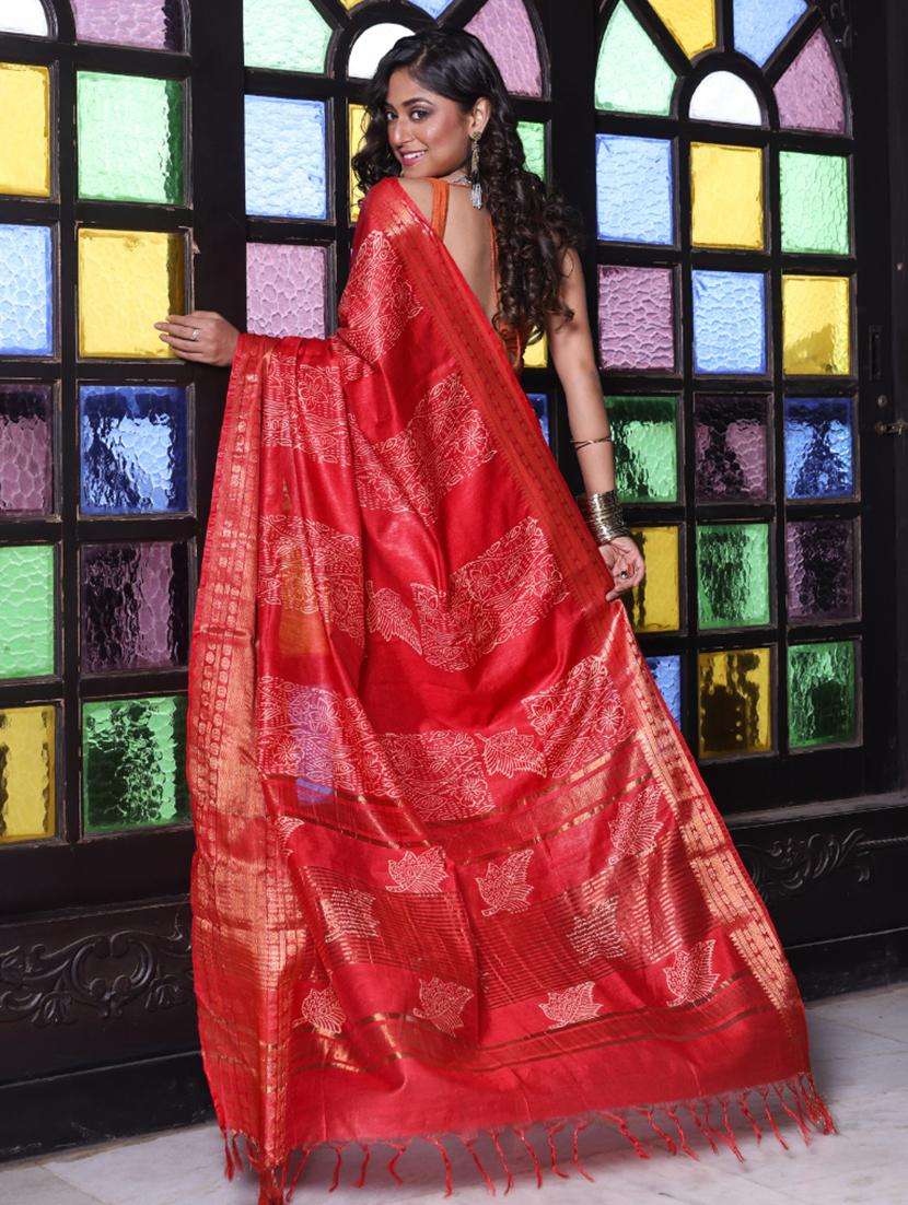 women printed bordered saree with blouse - 22042874 -  Standard Image - 1