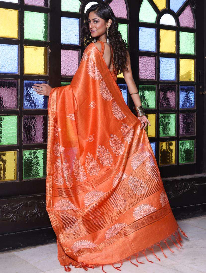 women printed bordered saree with blouse - 22042880 -  Standard Image - 1
