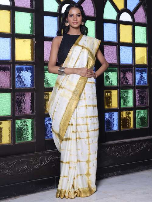 women shibori printed saree with blouse - 22042888 - Standard Image - 0