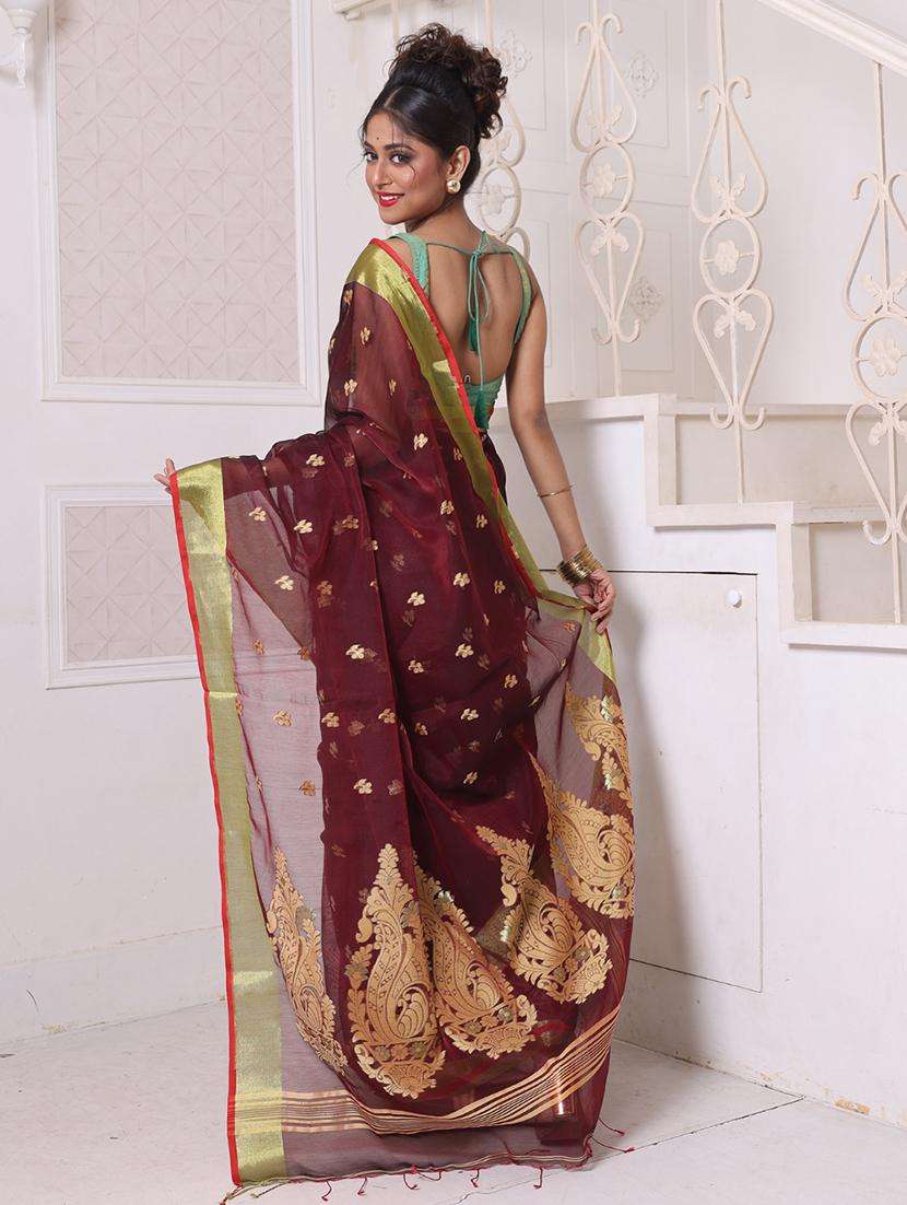 women self design handloom saree with blouse - 22042896 -  Standard Image - 1