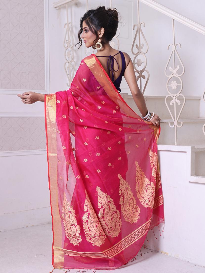 women self design handloom saree with blouse - 22042903 - Standard Image - 1