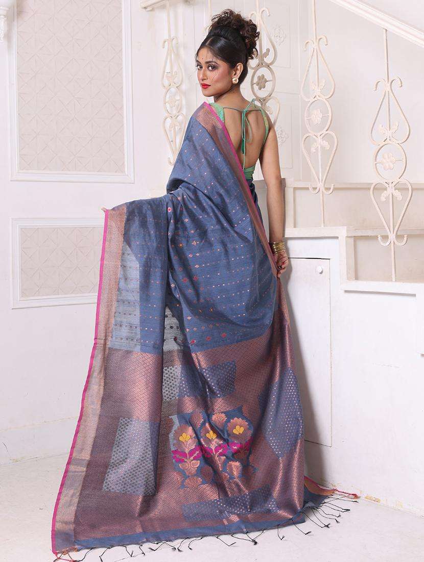 women self design chanderi saree with blouse - 22042906 -  Standard Image - 1