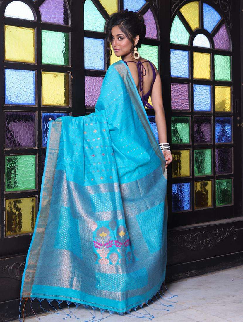 women self design chanderi saree with blouse - 22042908 -  Standard Image - 1