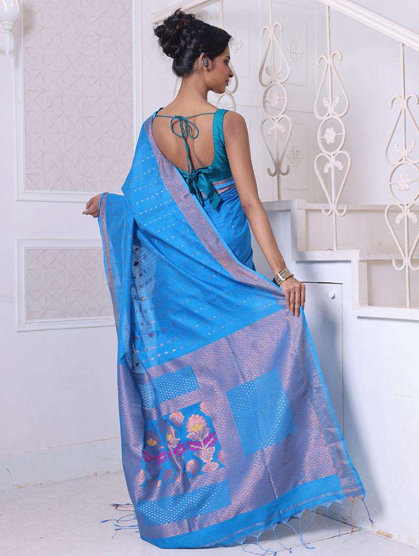 women self design chanderi saree with blouse - 22042909 -  Standard Image - 1