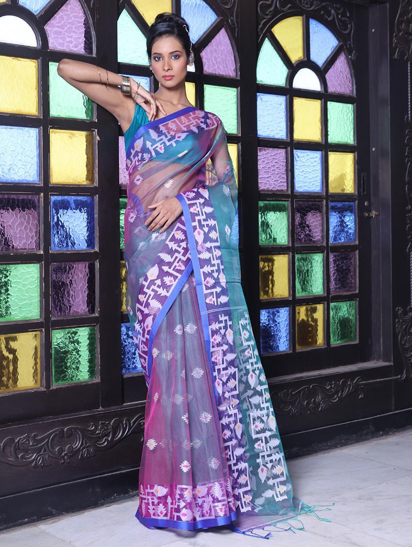 women self design handloom saree with blouse - 22042911 - Zoom Image - 0