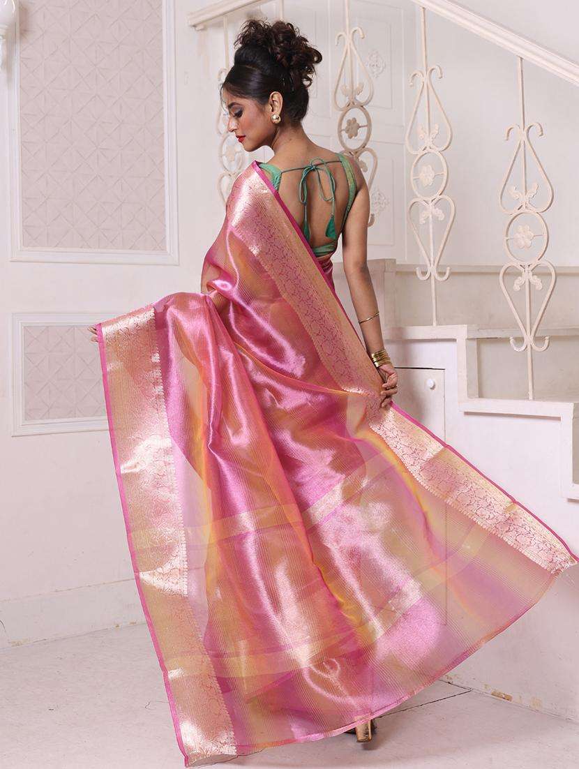women solid with bordered saree with blouse - 22042919 -  Standard Image - 1