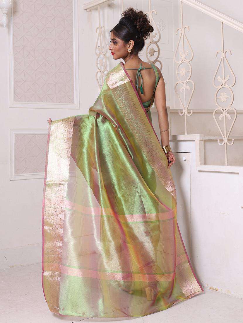 women solid with bordered saree with blouse - 22042920 -  Standard Image - 1