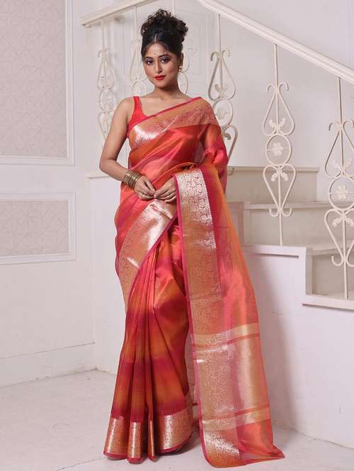 women solid with bordered saree with blouse - 22042922 -  Standard Image - 0