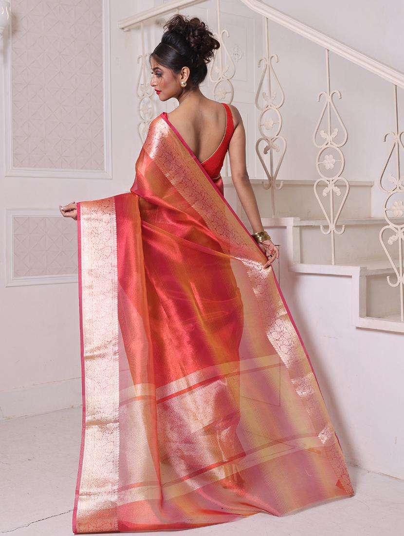women solid with bordered saree with blouse - 22042922 -  Standard Image - 1