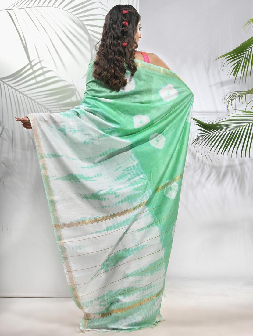 women shibori printed saree with blouse - 22042952 - Standard Image - 1