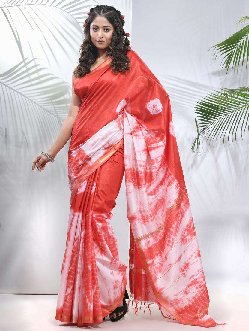 women shibori printed saree with blouse - 22042953 - Zoom Image - 0