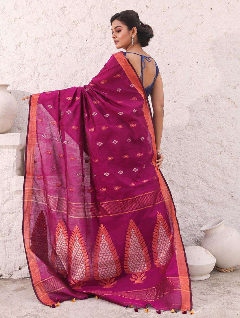 women self design handloom saree with blouse - 22043005 -  Standard Image - 1