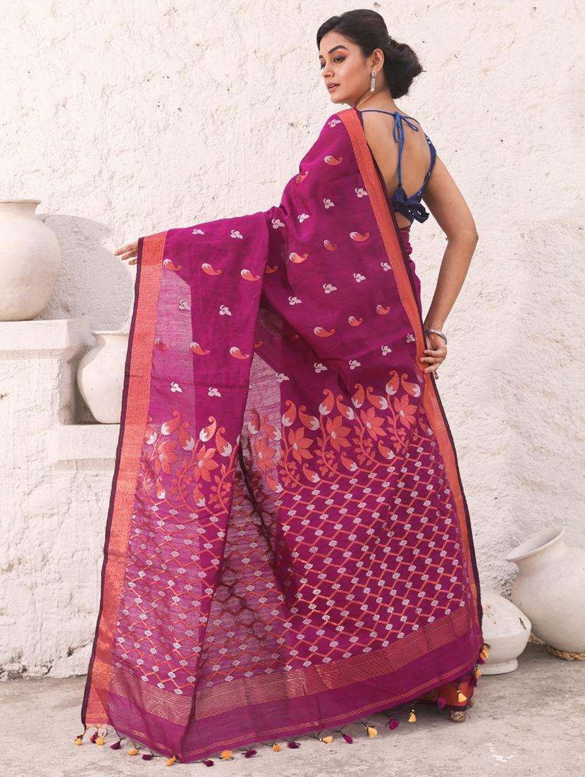 women self design handloom saree with blouse - 22043012 -  Standard Image - 1