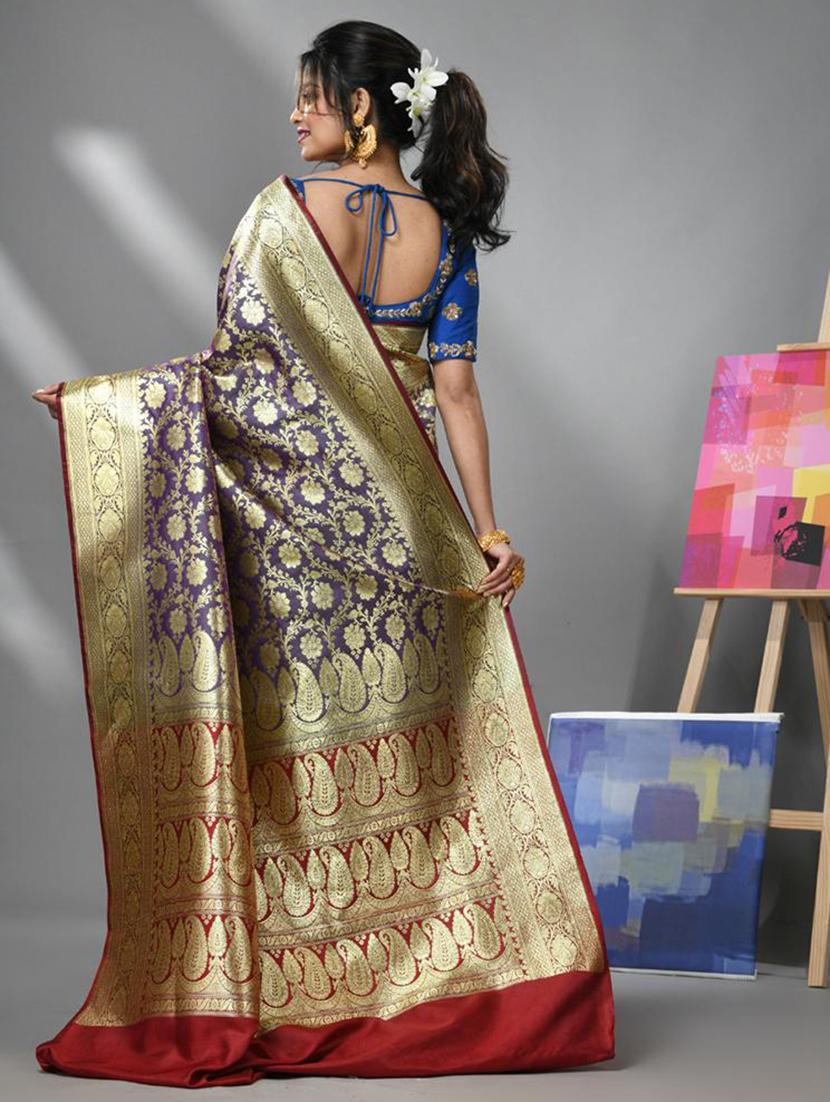 women self design banarasi saree with blouse - 22043042 - Standard Image - 1