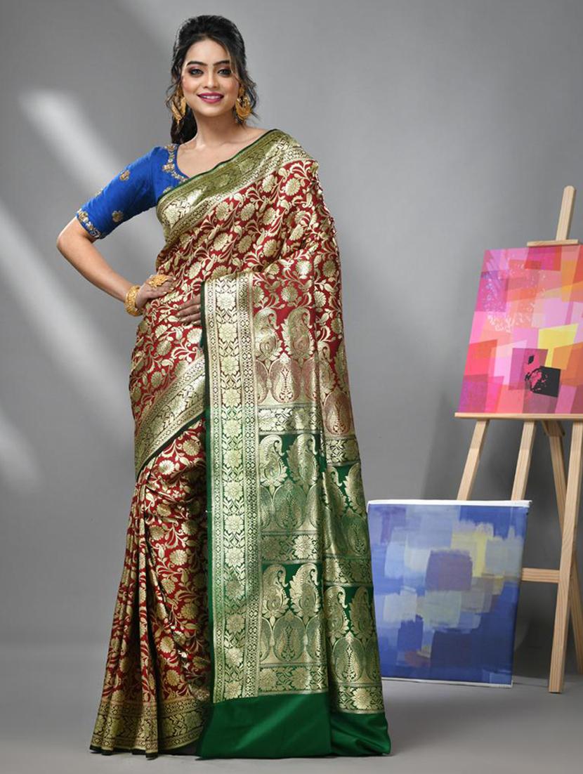 women self design banarasi saree with blouse - 22043052 - Zoom Image - 0