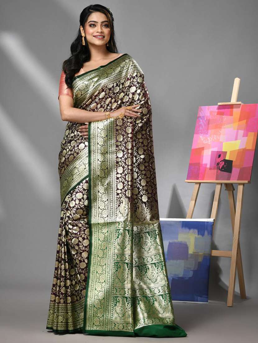 women self design banarasi saree with blouse - 22043057 - Zoom Image - 0