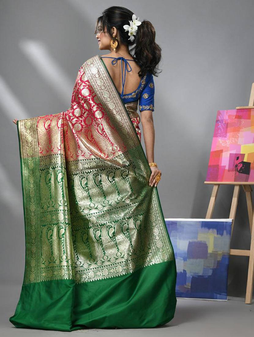 women self design banarasi saree with blouse - 22043061 - Standard Image - 1