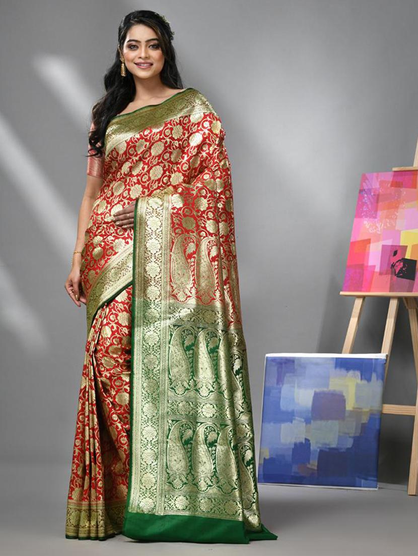women self design banarasi saree with blouse - 22043067 - Zoom Image - 0