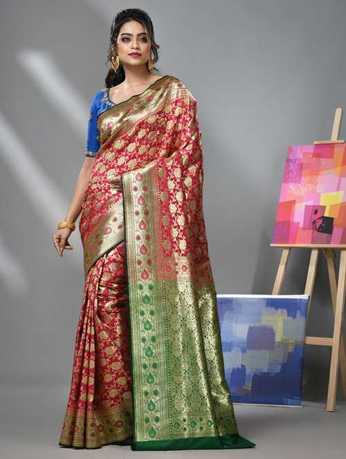 women self design banarasi saree with blouse - 22043070 - Standard Image - 0