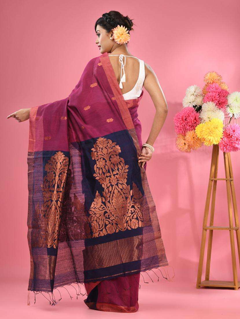 women self design handloom saree with blouse - 22043082 -  Standard Image - 1