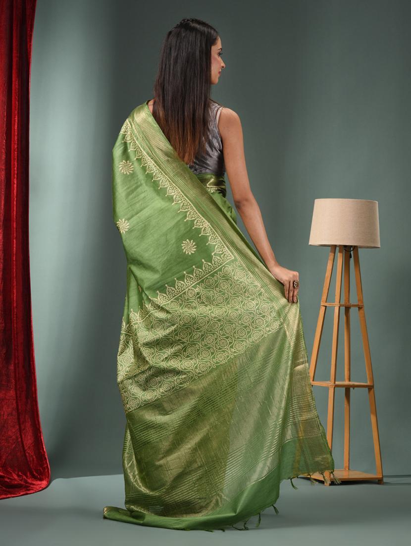 women printed bordered saree with blouse - 22043106 - Standard Image - 1