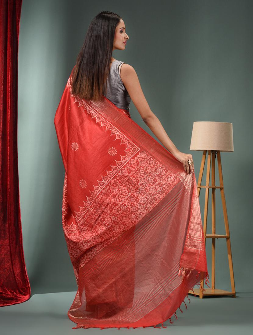 women printed bordered saree with blouse - 22043107 -  Standard Image - 1