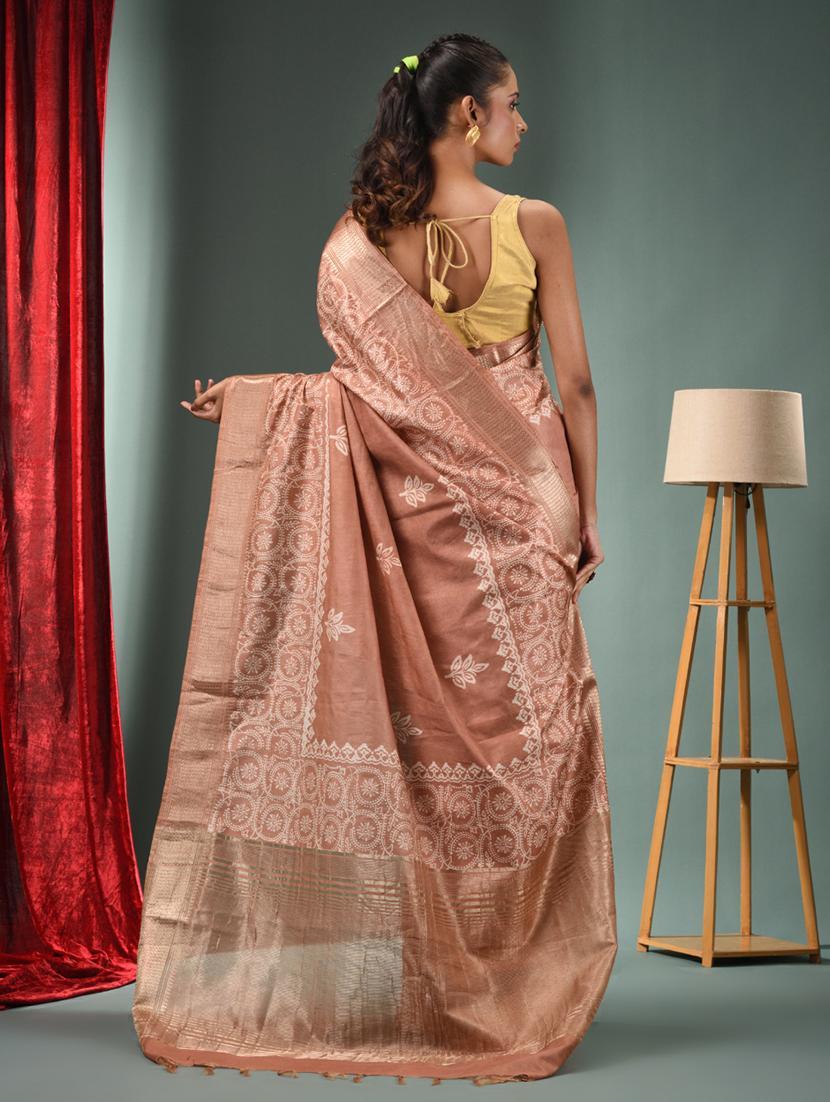 women printed bordered saree with blouse - 22043109 -  Standard Image - 1