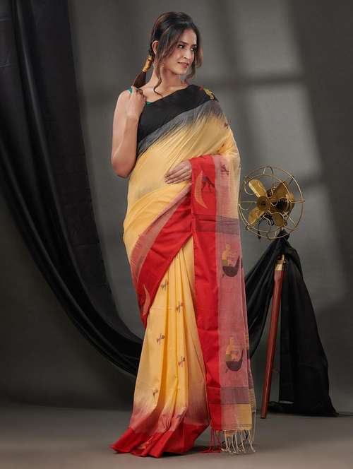 women self design handloom saree with blouse - 22043174 - Standard Image - 0