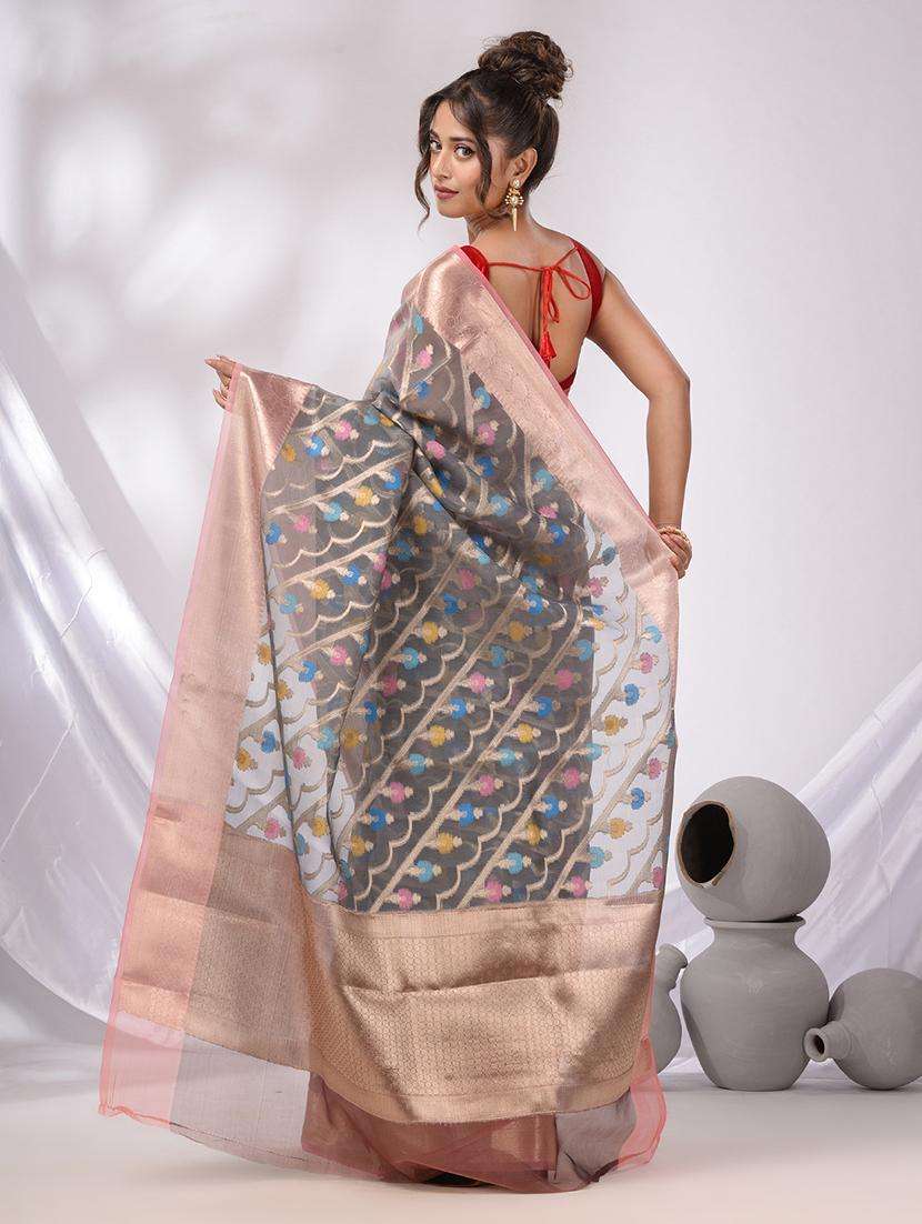 Women Self Design Bordered Saree With Blouse - 22043199 -  Standard Image - 1