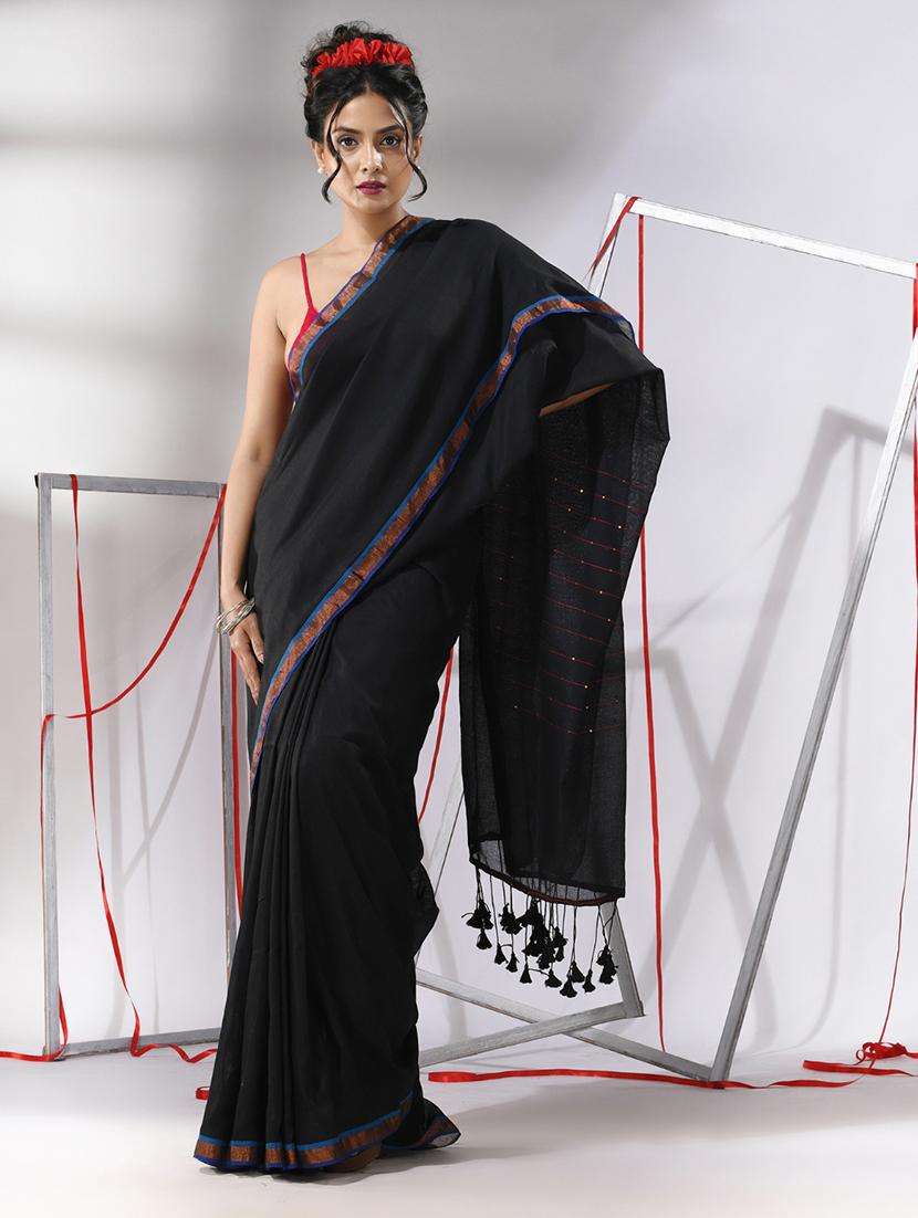 women black handloom saree with blouse