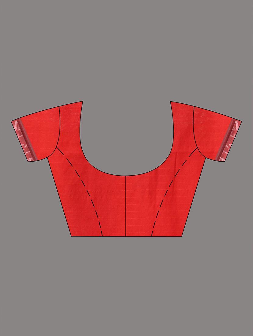 women red handloom saree with blouse - 22043274 - Standard Image - 1