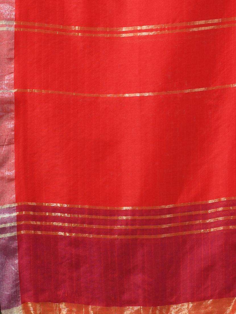 women red handloom saree with blouse - 22043279 -  Standard Image - 1