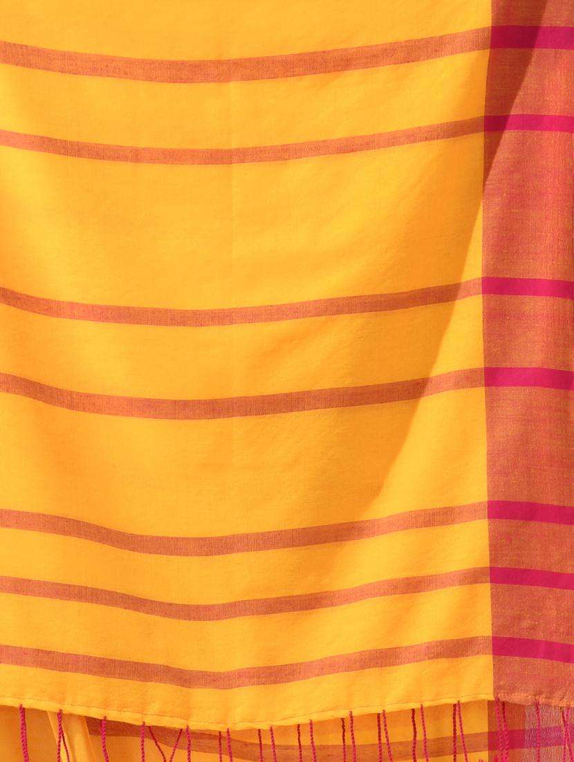 women striped handloom saree with blouse - 22043292 -  Standard Image - 1