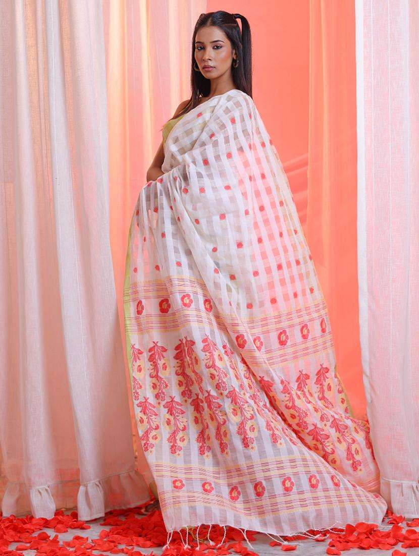 women self design handloom saree with blouse - 22043377 - Standard Image - 1
