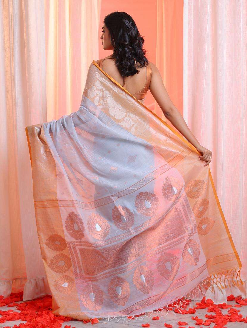 Women Self Design Tant Saree With Blouse